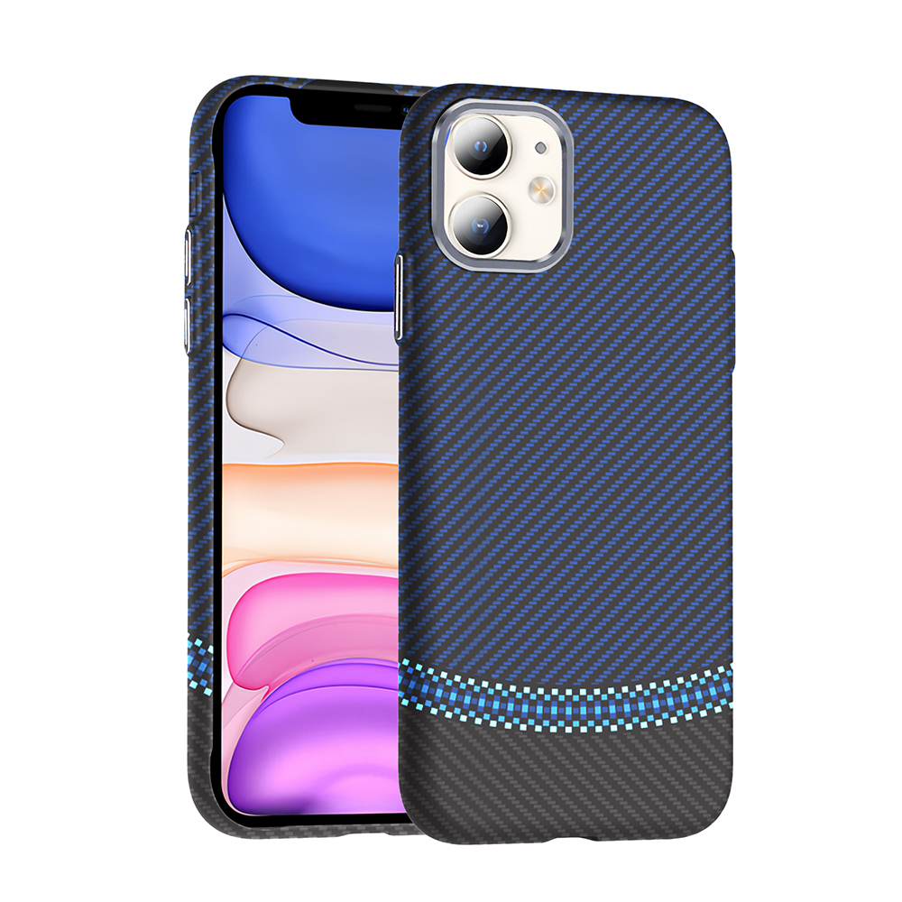 Apple iPhone 11 Uyumlu Kılıf M-safe Şarj Özellikli Karbon Fiber Görünümlü Zore Gros Kapak