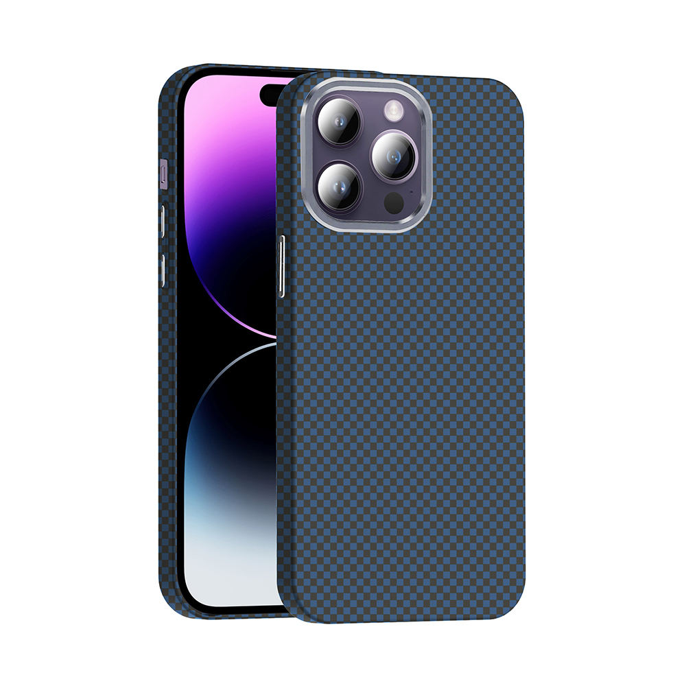 Apple iPhone 14 Pro Max Uyumlu Kılıf M-safe Şarj Özellikli Karbon Fiber Görünümlü Zore Gros Kapak