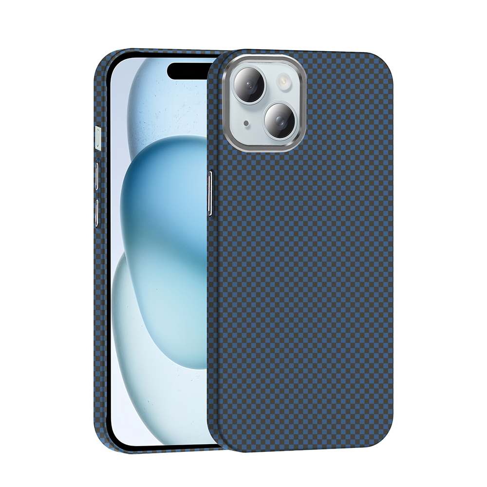 Apple iPhone 15 Uyumlu Kılıf M-safe Şarj Özellikli Karbon Fiber Görünümlü Zore Gros Kapak