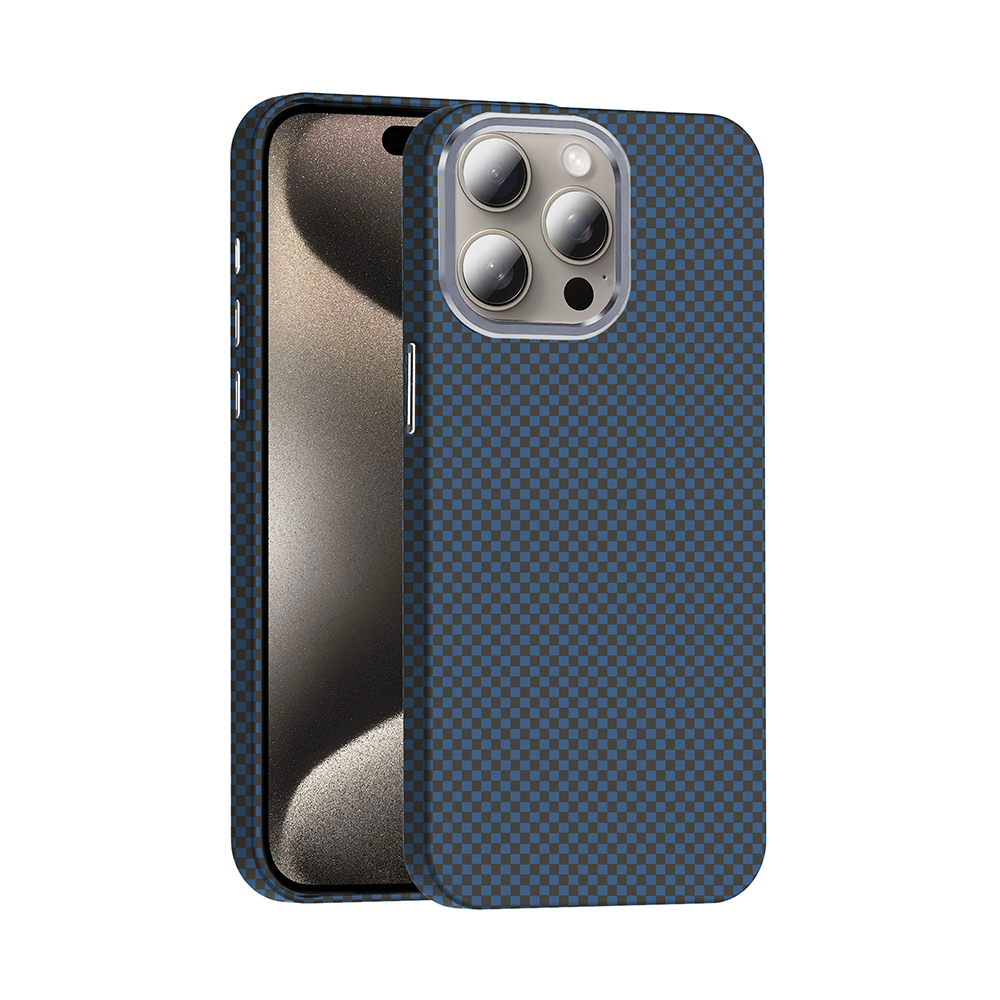 Apple iPhone 15 Pro Max Uyumlu Kılıf M-safe Şarj Özellikli Karbon Fiber Görünümlü Zore Gros Kapak