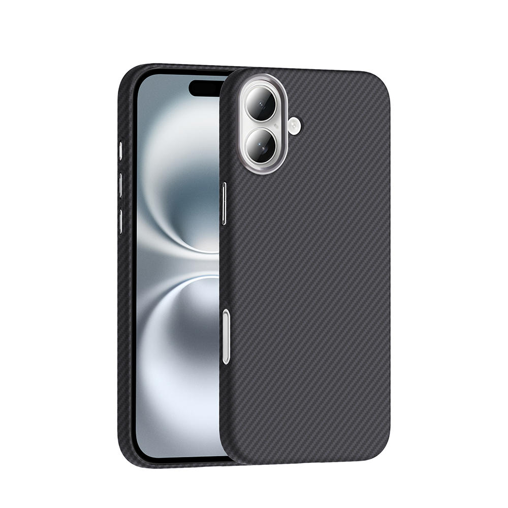 [RNZ-TA118880] Apple iPhone 16 Plus Uyumlu Kılıf M-safe Şarj Özellikli Karbon Fiber Görünümlü Zore Gros Kapak (Siyah)