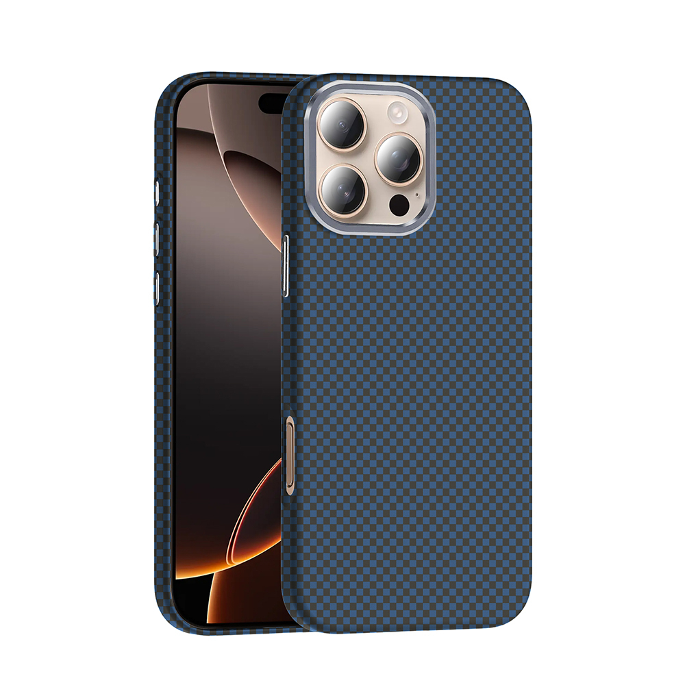 Apple iPhone 16 Pro Max Uyumlu Kılıf M-safe Şarj Özellikli Karbon Fiber Görünümlü Zore Gros Kapak