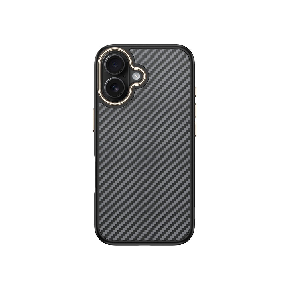 Apple iPhone 16 Uyumlu Kılıf M-safe Şarj Özellikli Karbon Fiber Görünümlü Zore Antina Kapak