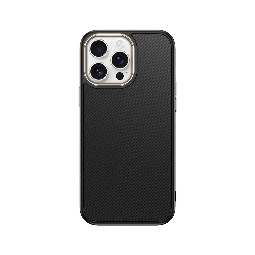 [RNZ-TA119132] Apple iPhone 15 Pro Max Uyumlu Kılıf M-safe Şarj Özellikli Karbon Fiber Görünümlü Zore Antina Kapak (Siyah)