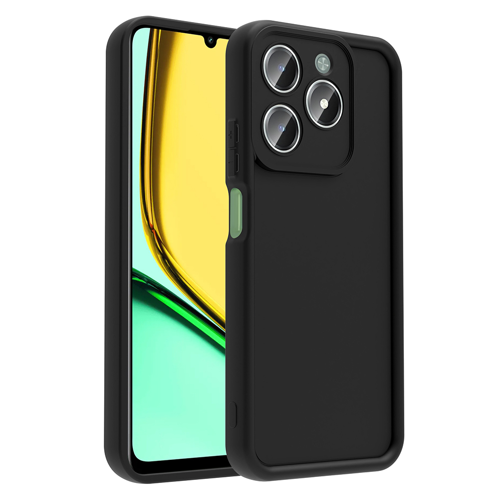 [RNZ-TA117682] Realme C61 Uyumlu Kılıf Kamera Korumalı Zore Ananas Kapak (Siyah)