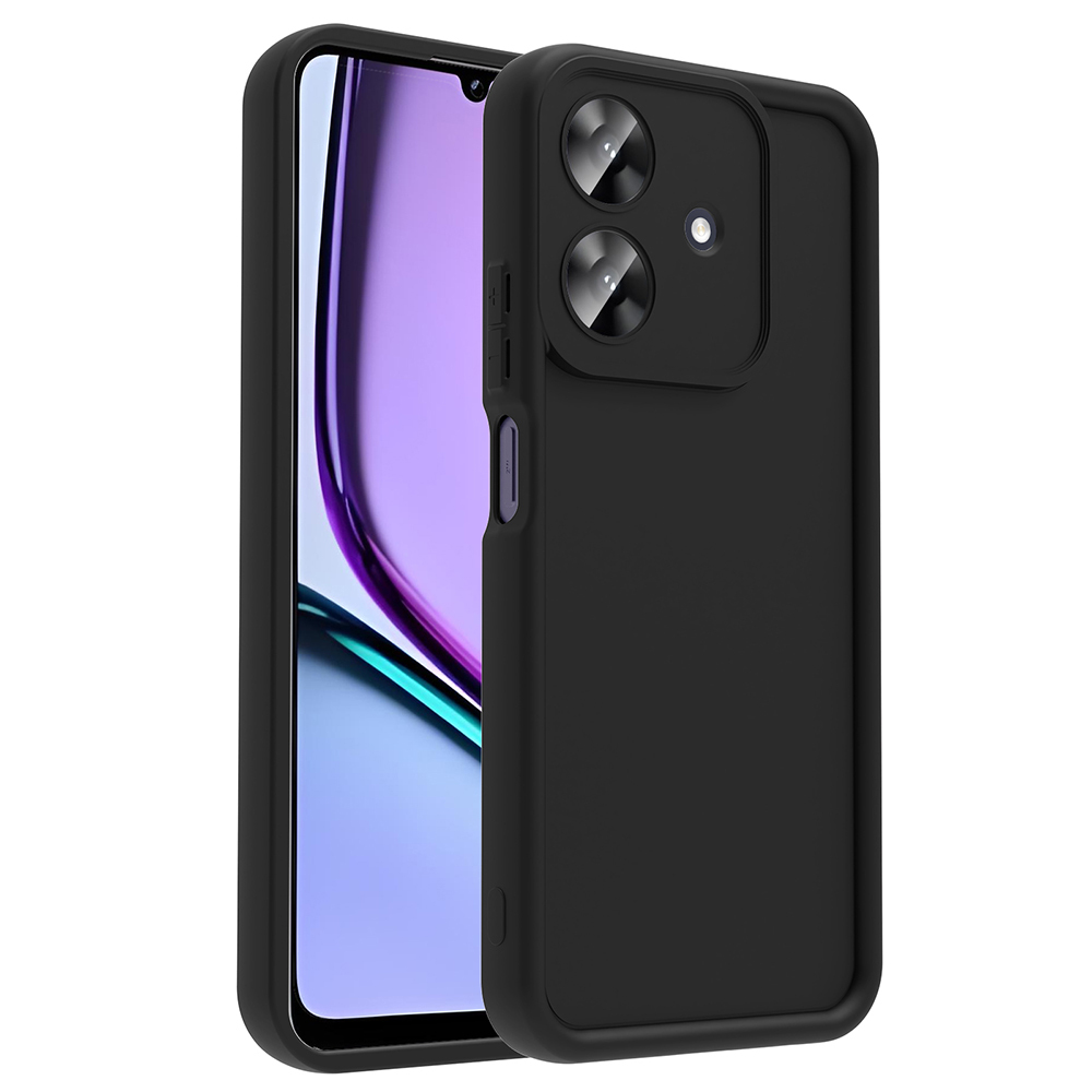 [RNZ-TA117678] Realme Note 60 Uyumlu Kılıf Kamera Korumalı Zore Ananas Kapak (Siyah)