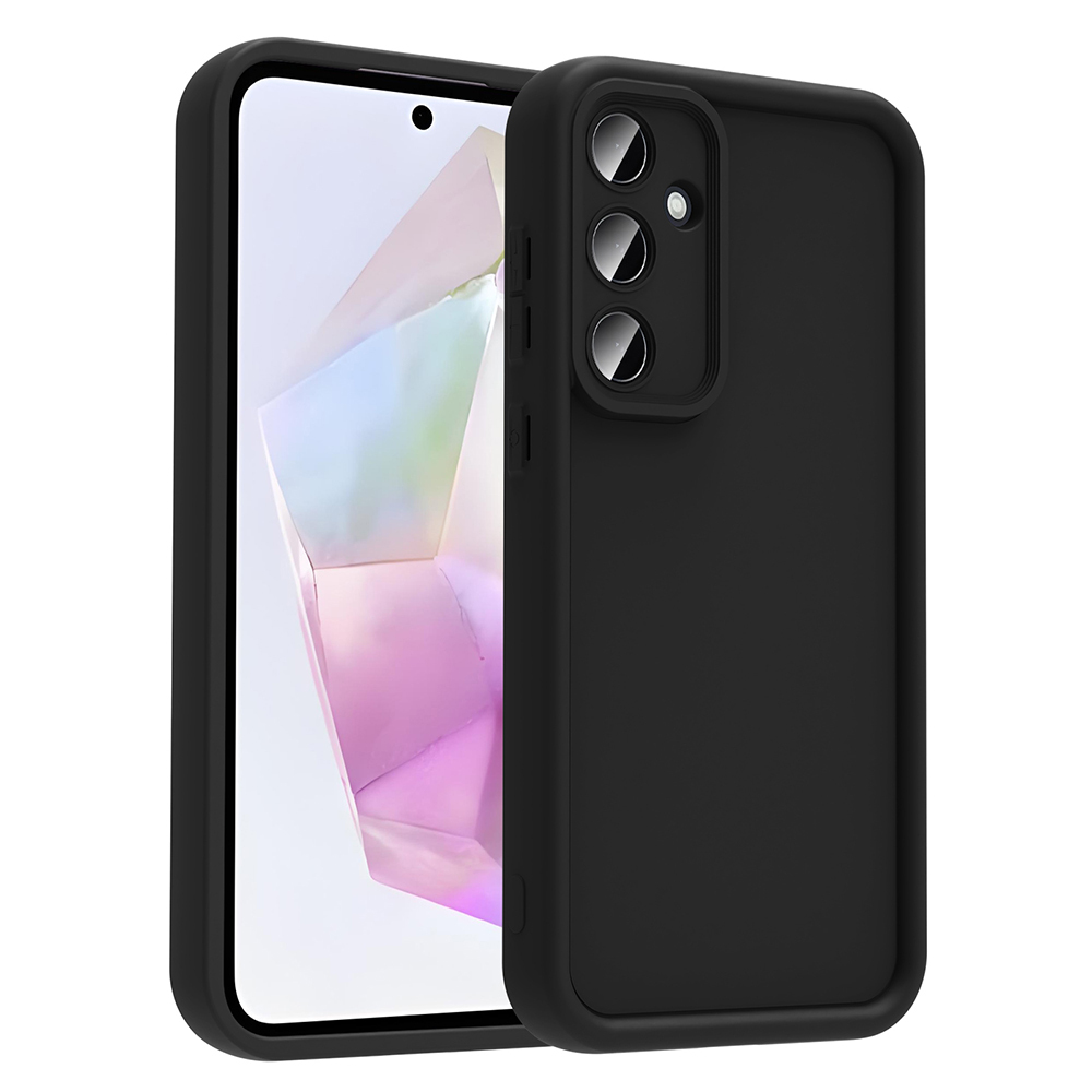 [RNZ-TA117614] Samsung Galaxy A36 Uyumlu Kılıf Kamera Korumalı Zore Ananas Kapak (Siyah)
