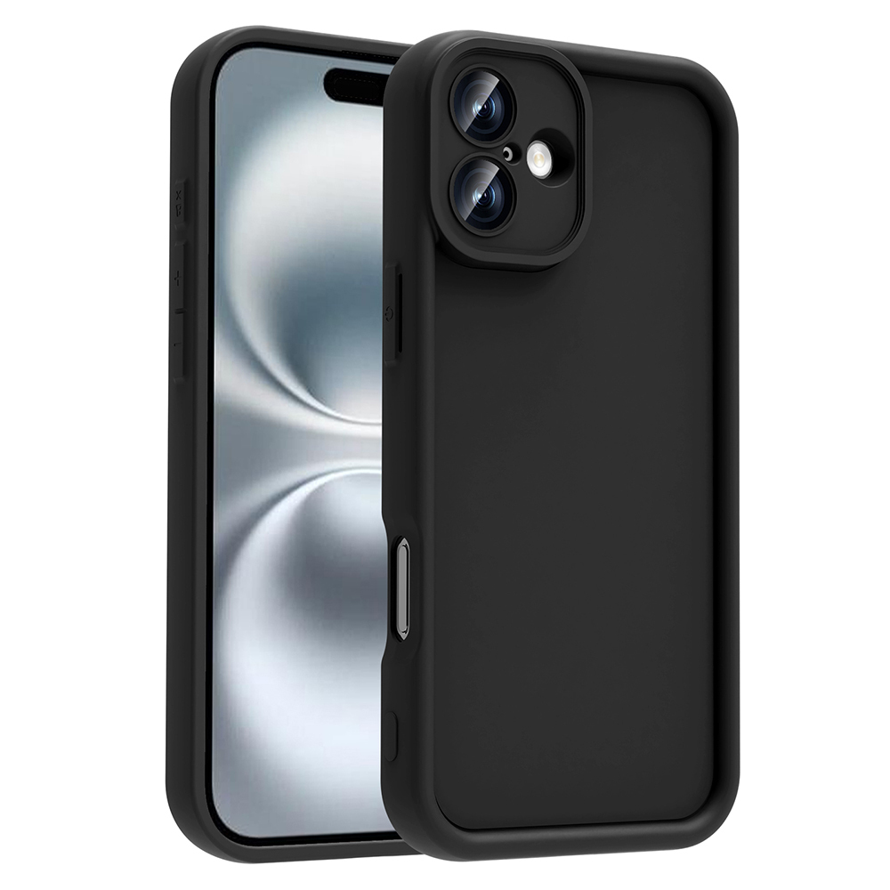 [RNZ-TA117745] Apple iPhone 16 Plus Uyumlu Kılıf Kamera Korumalı Zore Ananas Kapak (Siyah)