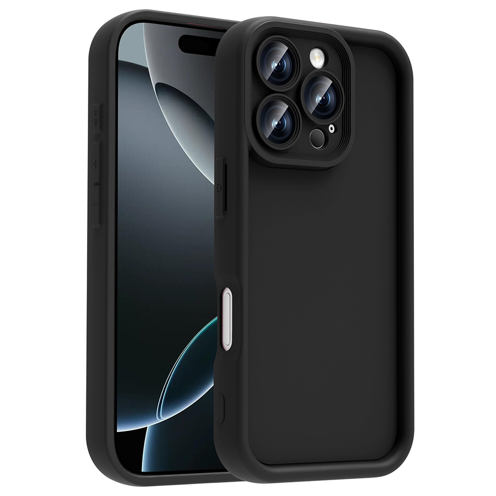 [RNZ-TA117753] Apple iPhone 16 Pro Max Uyumlu Kılıf Kamera Korumalı Zore Ananas Kapak (Siyah)