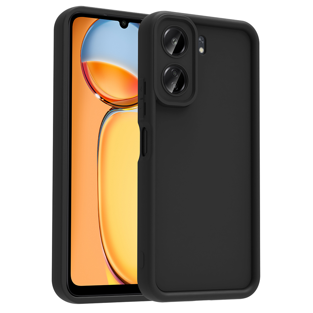[RNZ-TA118257] Xiaomi Poco C65 Uyumlu Kılıf Kamera Korumalı Zore Ananas Kapak (Siyah)