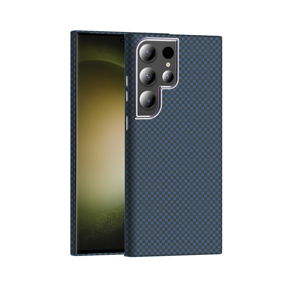 Samsung Galaxy S23 Ultra Uyumlu Kılıf M-safe Şarj Özellikli Karbon Fiber Görünümlü Zore Gros Kapak