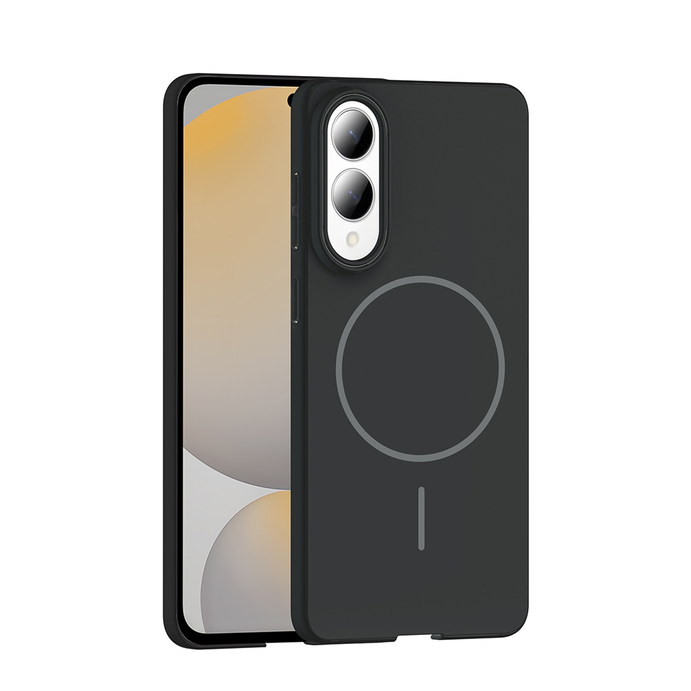 Samsung Galaxy S25 Edge Uyumlu Kılıf M-safe Şarj Özellikli Zore Ruby Sert Kapak