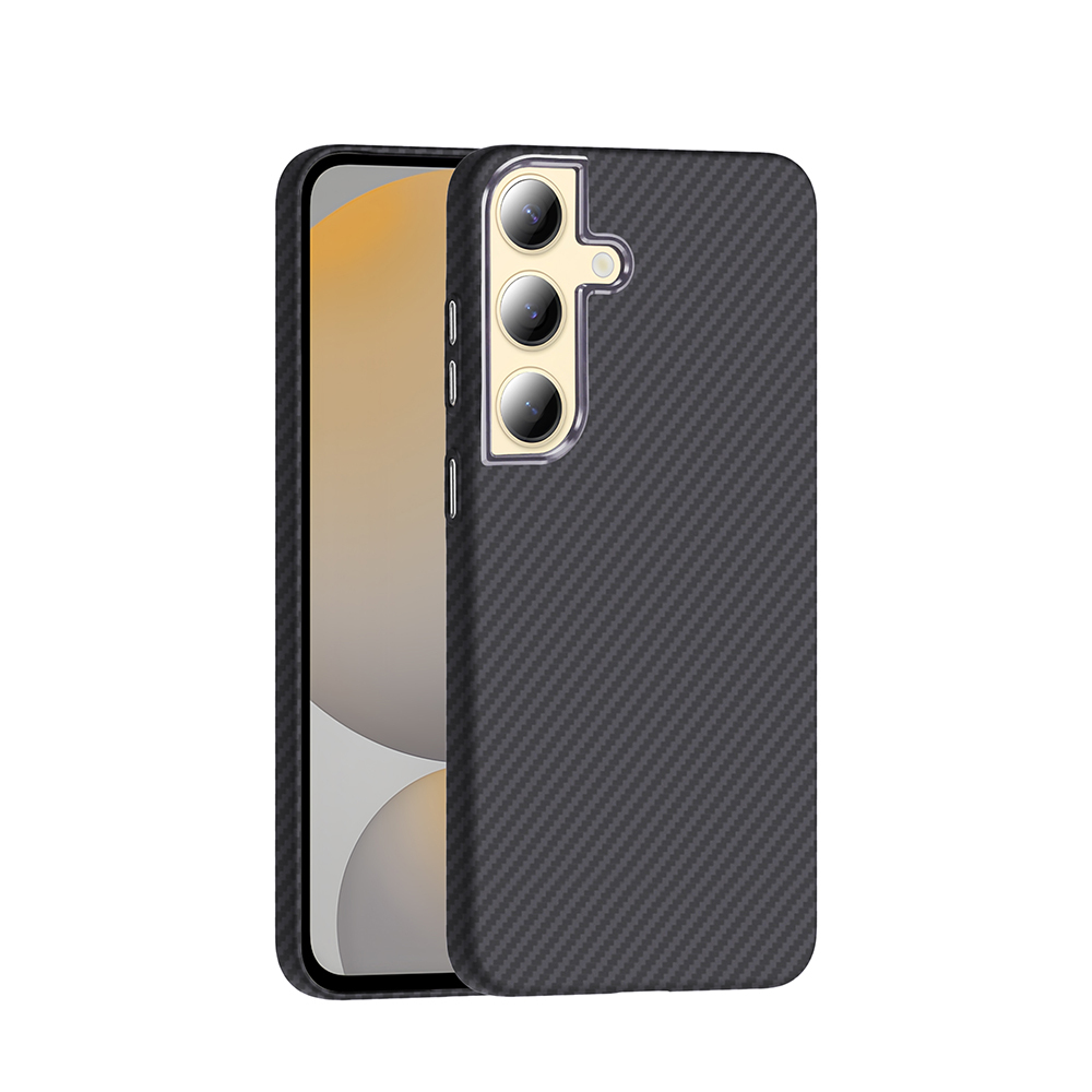 [RNZ-TA119580] Samsung Galaxy S24 Plus Uyumlu Kılıf M-safe Şarj Özellikli Karbon Fiber Görünümlü Zore Gros Kapak (Siyah)