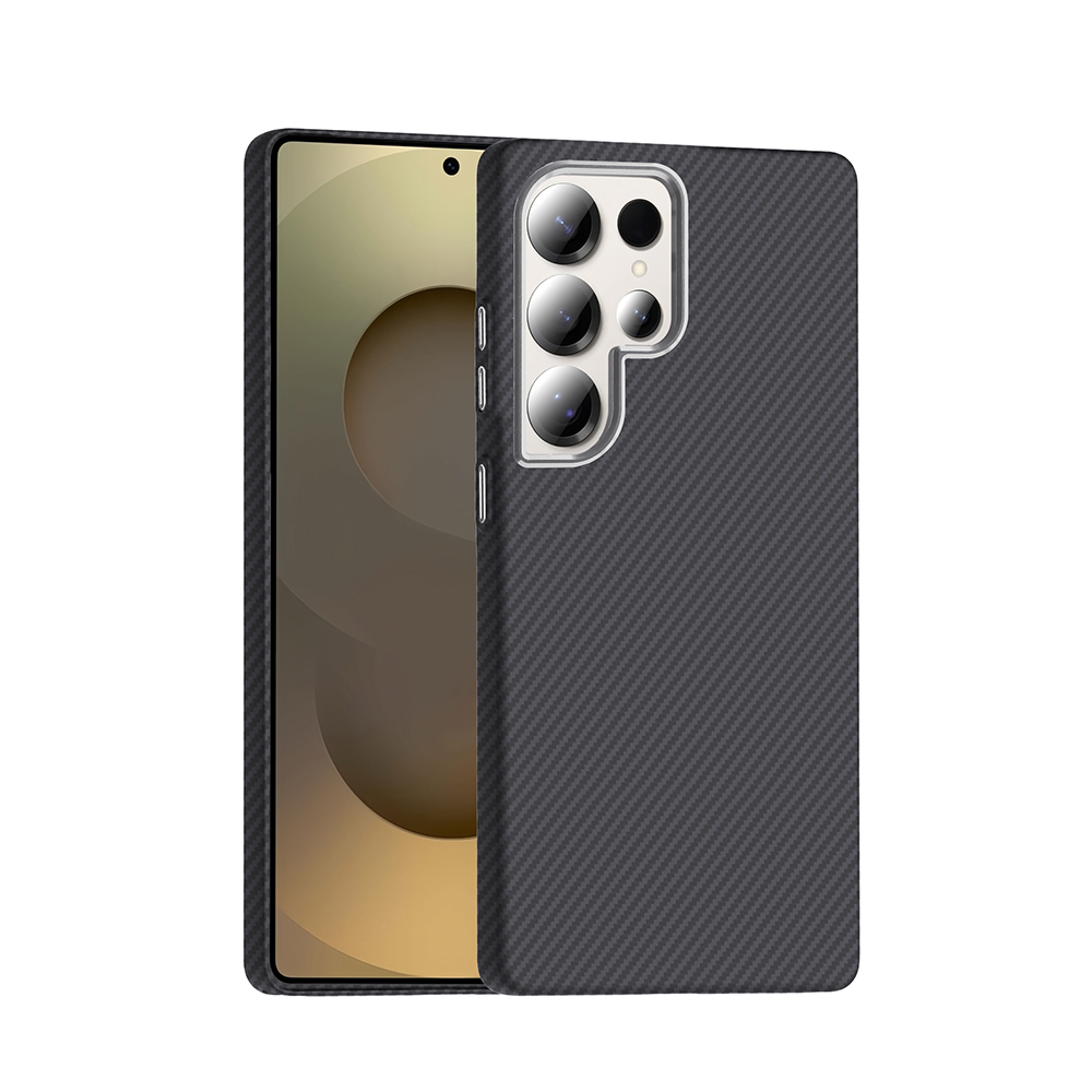 Samsung Galaxy S25 Ultra Uyumlu Kılıf M-safe Şarj Özellikli Karbon Fiber Görünümlü Zore Gros Kapak