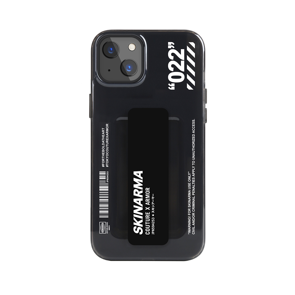 [RNZ-TA117930] Apple iPhone 13 Uyumlu Kılıf Skinarma Şeffaf Desenli Kaze Kapak (Siyah)