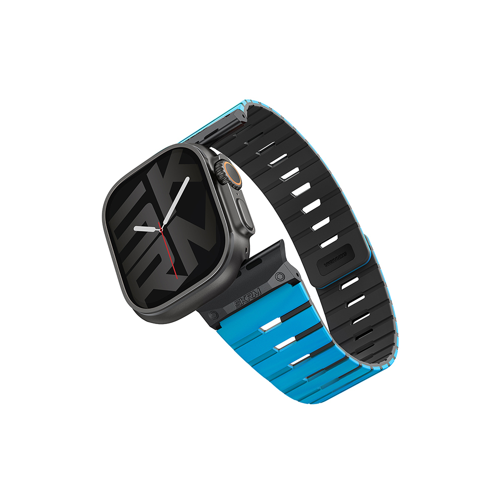 Apple Watch 7 45mm Uyumlu Skinarma Gemini Serisi TPU Magnetik Silikon Kordon