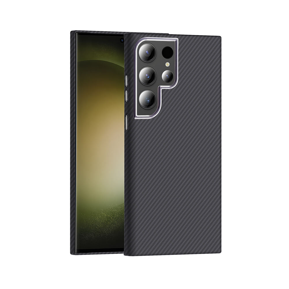 Samsung Galaxy S24 Ultra Uyumlu Kılıf M-safe Şarj Özellikli Karbon Fiber Görünümlü Zore Gros Kapak
