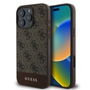 Apple iPhone 16 Pro Uyumlu Kılıf Guess Orjinal Lisanslı PU Deri Şerit Logo Dizaynlı Kapak