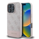 Apple iPhone 16 Pro Uyumlu Kılıf Guess Orjinal Lisanslı PU Deri Şerit Logo Dizaynlı Kapak