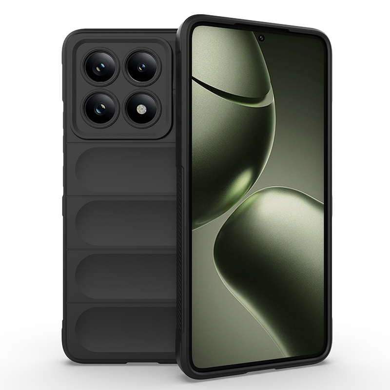[RNZ-TA119168] Xiaomi 14T Uyumlu Kılıf Esnek TPU Oyuklu Arka Yüzey Tasarımlı Zore Etnik Silikon Kapak (Siyah)