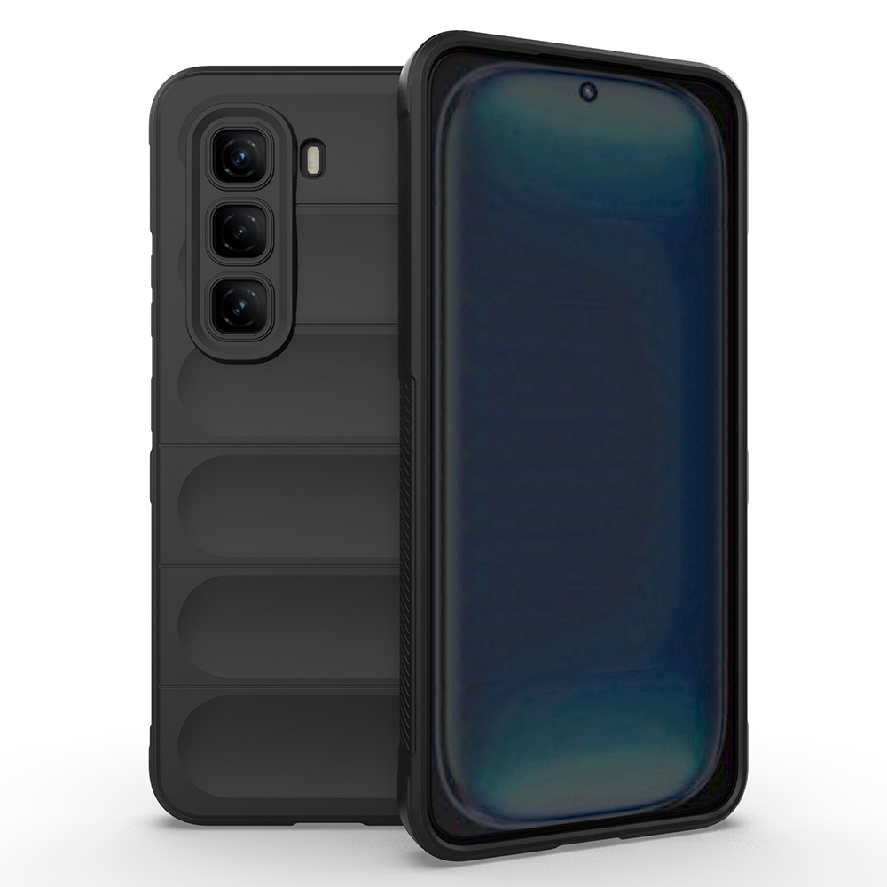 [RNZ-TA119704] Infinix Hot 50 Pro 4G Uyumlu Kılıf Esnek TPU Oyuklu Arka Yüzey Tasarımlı Zore Etnik Silikon Kapak (Siyah)