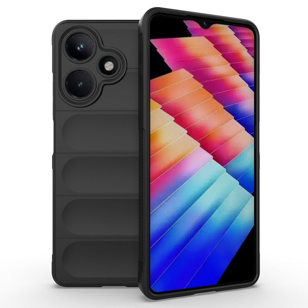[RNZ-TA119202] Infinix Hot 30 Uyumlu Kılıf Esnek TPU Oyuklu Arka Yüzey Tasarımlı Zore Etnik Silikon Kapak (Siyah)