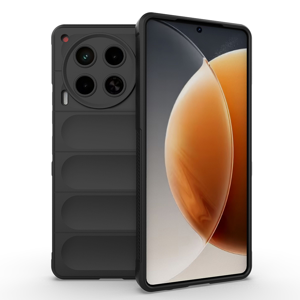 [RNZ-TA119180] Tecno Camon 30 4G Uyumlu Kılıf Esnek TPU Oyuklu Arka Yüzey Tasarımlı Zore Etnik Silikon Kapak (Siyah)