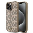Apple iPhone 15 Pro Max Uyumlu Kılıf DKNY Orjinal Lisanslı M-safe Şarj Özellikli 3D Yazılı Grid Pattern Kapak