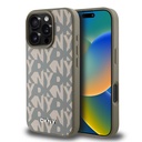 Apple iPhone 16 Pro Max Uyumlu Kılıf DKNY Orjinal Lisanslı M-safe Şarj Özellikli 3D Yazılı Grid Pattern Kapak