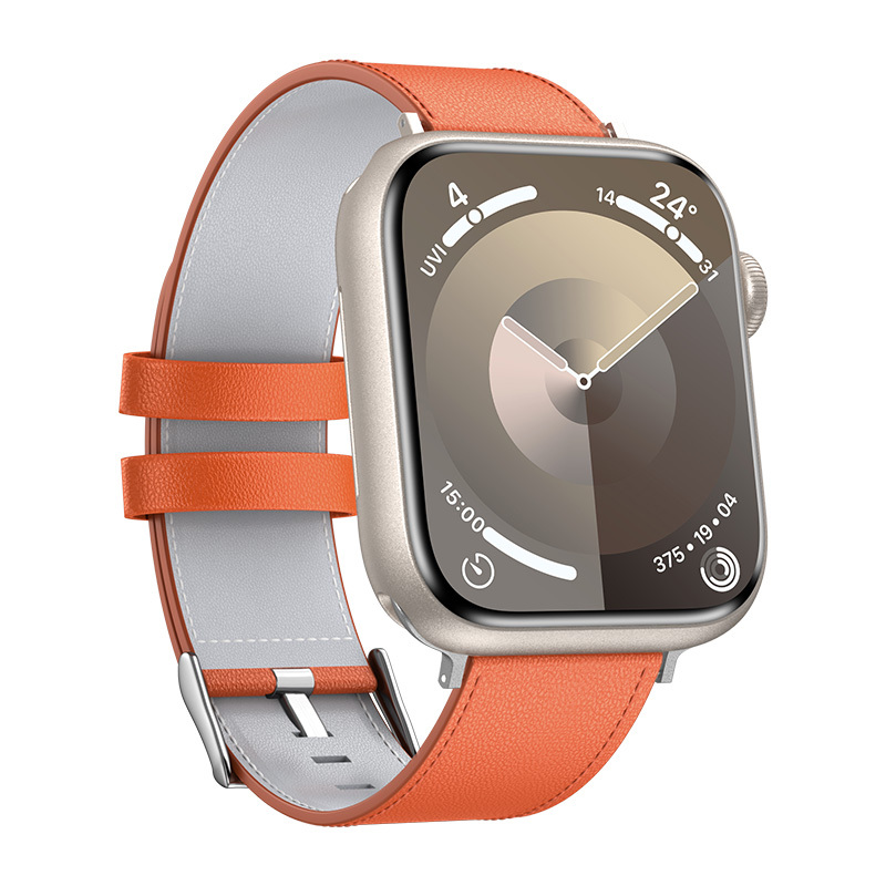 [RNZ-TA119525] Apple Watch 10 42mm Uyumlu Benks Vintage Genuine Leather Serisi Deri Kordon Strap Kayış