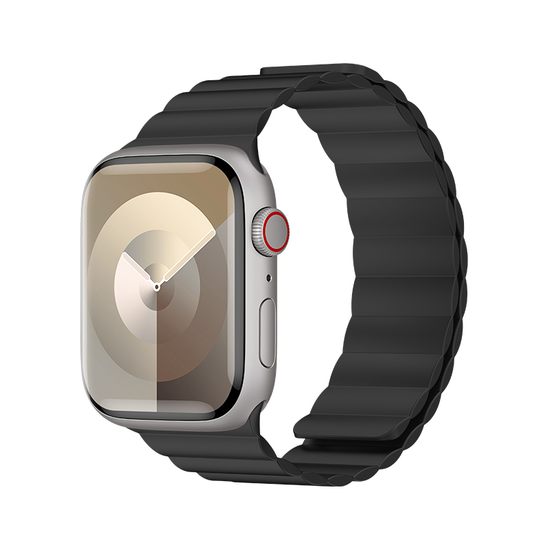 Apple Watch 38mm Uyumlu Benks Magnetik Tak Çıkar Silikon Strap Kayış (Siyah)