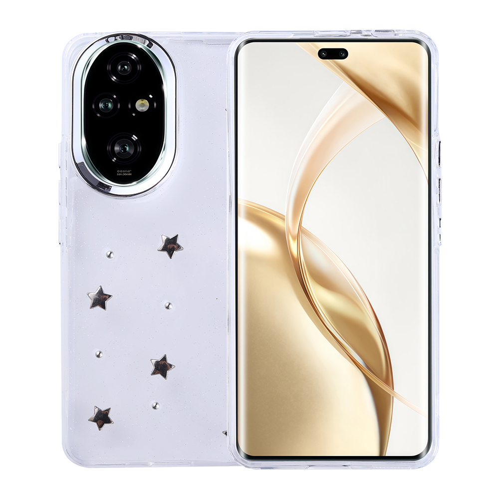 Honor 200 Pro Uyumlu Kılıf Airbag Tasarımlı Simli Şeffaf Zore Kutup Kapak