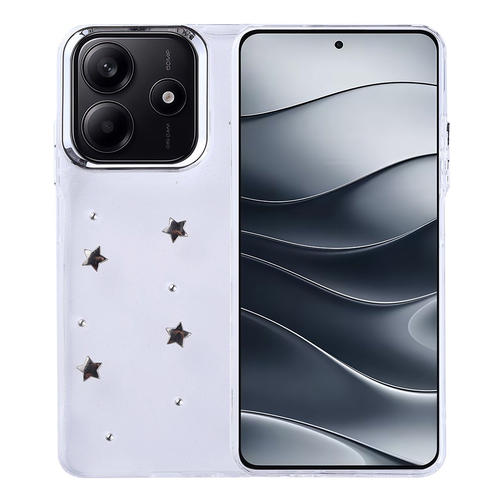 Xiaomi Redmi Note 14 4G Uyumlu Kılıf Airbag Tasarımlı Simli Şeffaf Zore Kutup Kapak