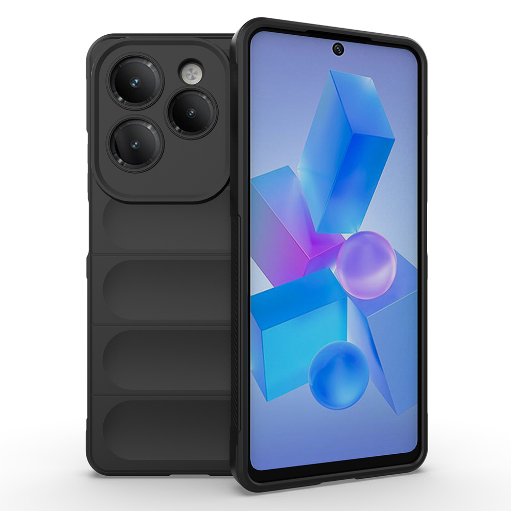 [RNZ-TA118264] Infinix Hot 40 Uyumlu Kılıf Esnek TPU Oyuklu Arka Yüzey Tasarımlı Zore Etnik Silikon Kapak (Siyah)