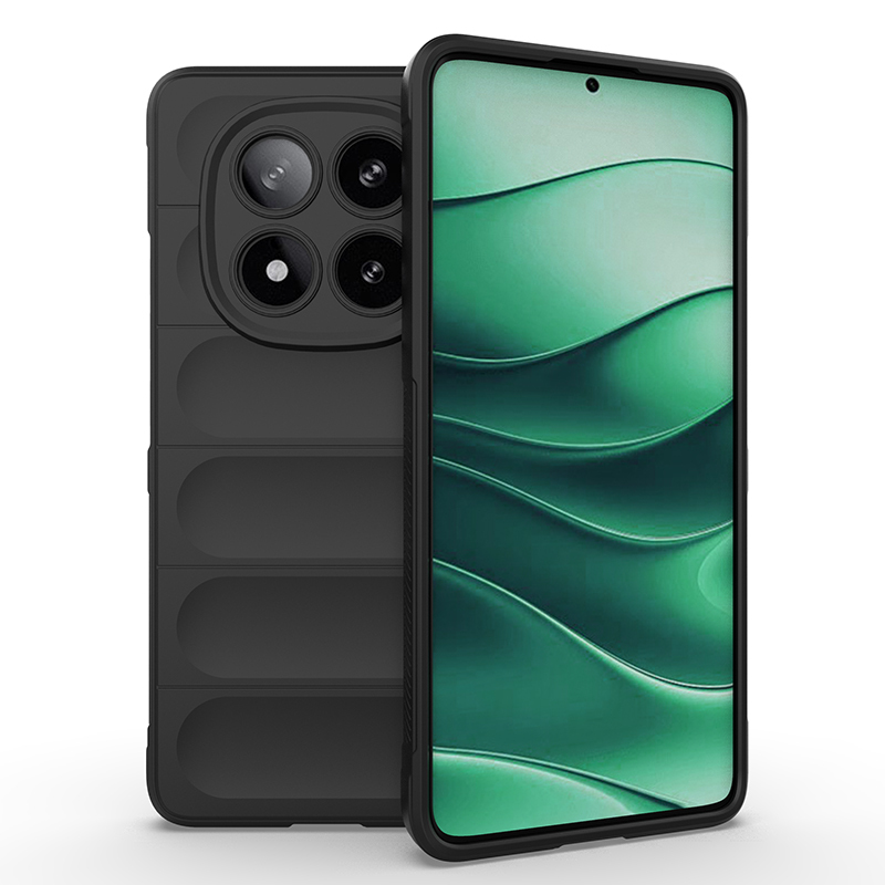 [RNZ-TA119402] Xiaomi Redmi Note 14 Pro 5G Uyumlu Kılıf Esnek TPU Oyuklu Arka Yüzey Tasarımlı Zore Etnik Silikon Kapak (Siyah)