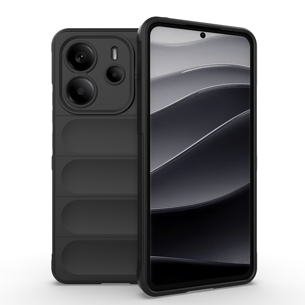 [RNZ-TA119396] Xiaomi Redmi Note 14 4G Uyumlu Kılıf Esnek TPU Oyuklu Arka Yüzey Tasarımlı Zore Etnik Silikon Kapak (Siyah)