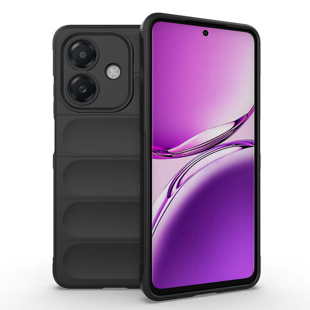 [RNZ-TA118270] Oppo A3 Uyumlu Kılıf Esnek TPU Oyuklu Arka Yüzey Tasarımlı Zore Etnik Silikon Kapak (Siyah)
