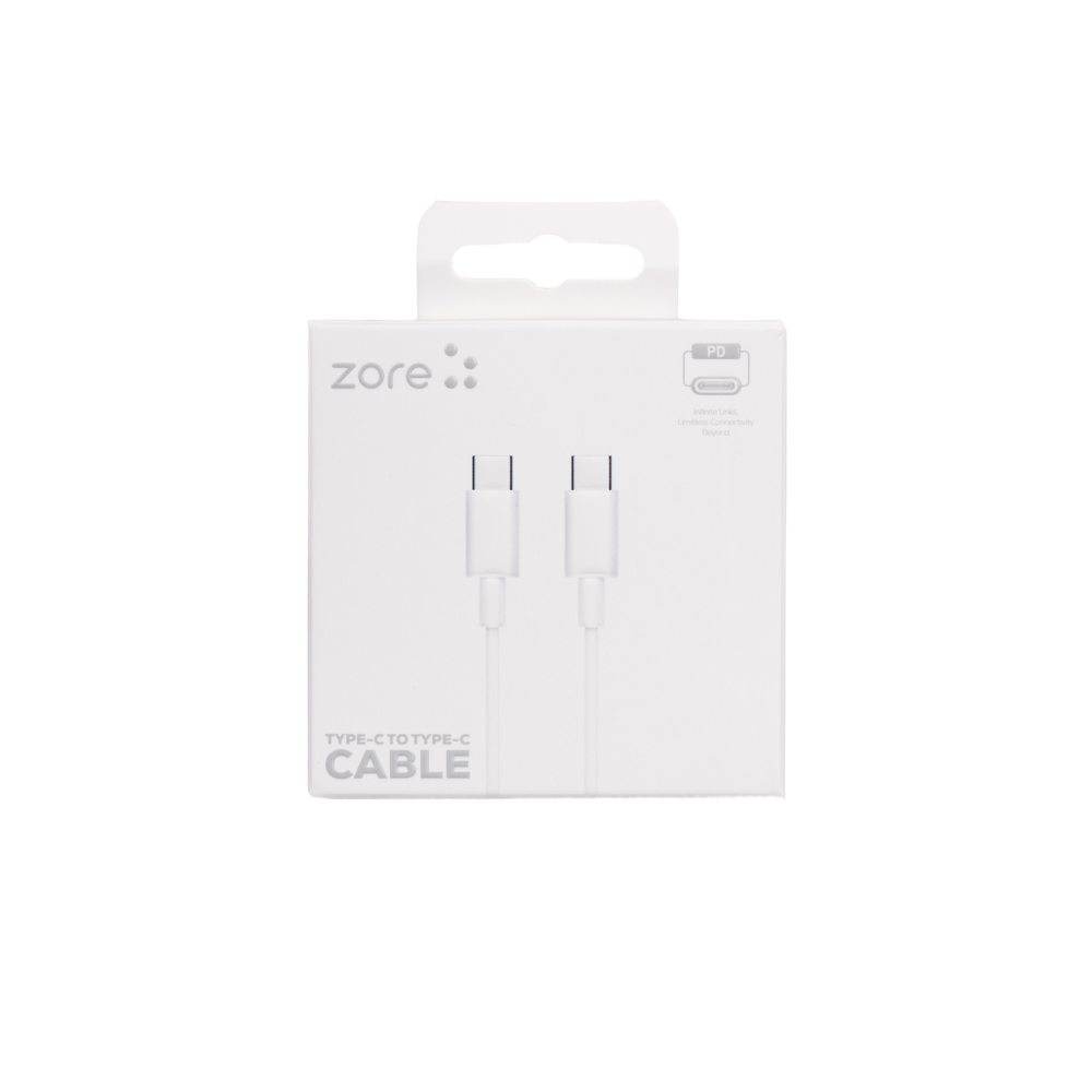 [RNZ-TA120273] Zore ZR-41 Type-C to Type-C PD Hızlı Şarj Özellikli Data ve Şarj Kablosu 1M