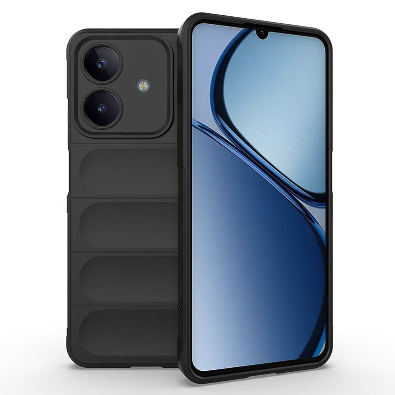 [RNZ-TA118279] Realme Note 60 Uyumlu Kılıf Esnek TPU Oyuklu Arka Yüzey Tasarımlı Zore Etnik Silikon Kapak (Siyah)