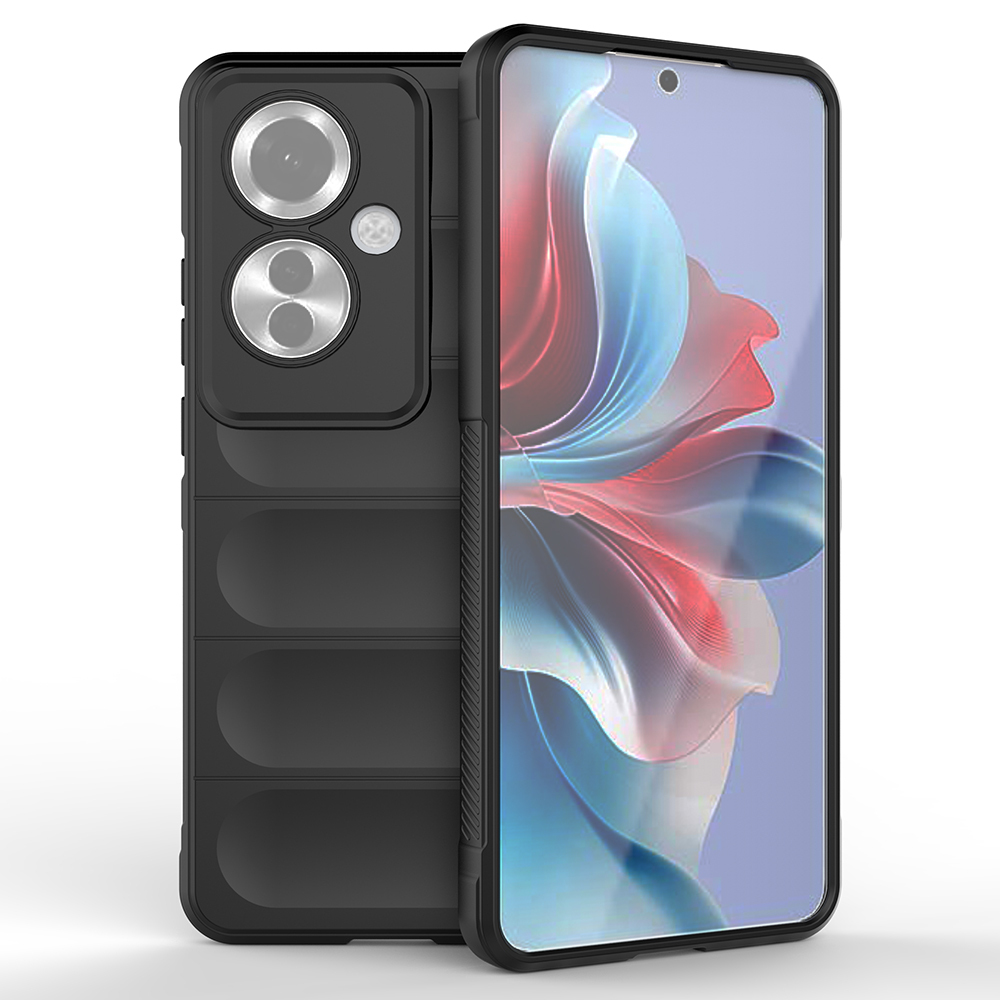 [RNZ-TA118273] Oppo Reno 11F 5G Uyumlu Kılıf Esnek TPU Oyuklu Arka Yüzey Tasarımlı Zore Etnik Silikon Kapak (Siyah)