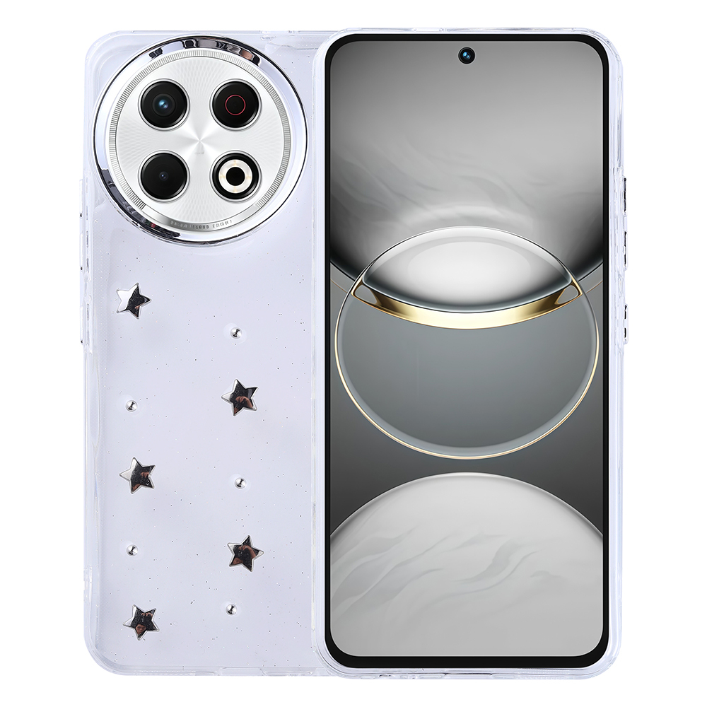 Tecno Spark 30 Pro Uyumlu Kılıf Airbag Tasarımlı Simli Şeffaf Zore Kutup Kapak