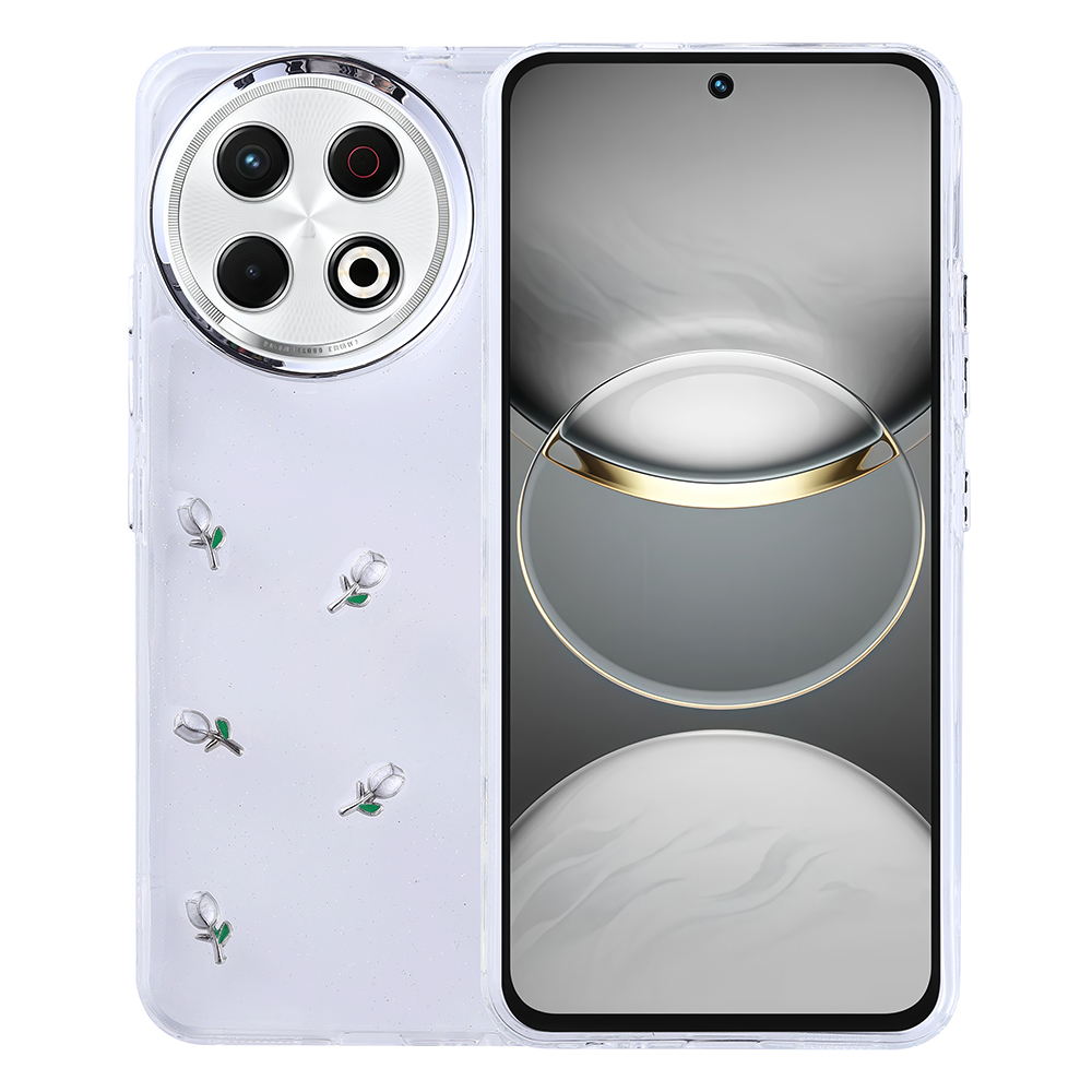 Tecno Spark 30 Pro Uyumlu Kılıf Airbag Tasarımlı Simli Şeffaf Zore Kutup Kapak