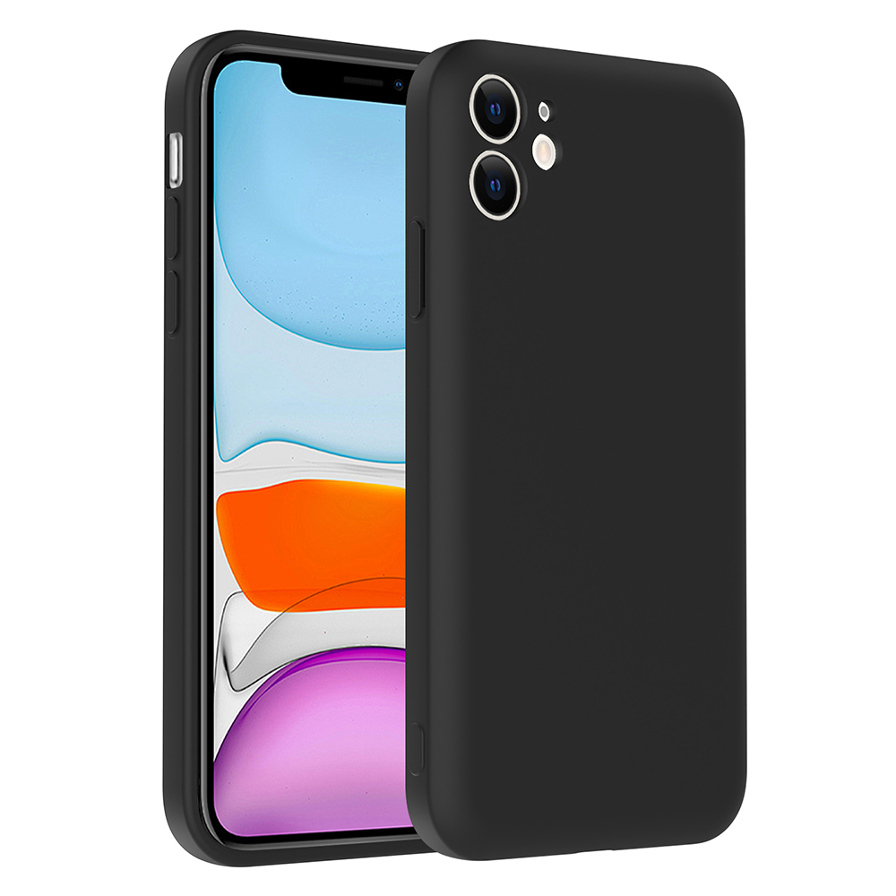 [RNZ-TA119241] Apple iPhone 11 Uyumlu Kılıf Kamera Korumalı Kartlık Hazneli Zore Vitra Kapak (Siyah)