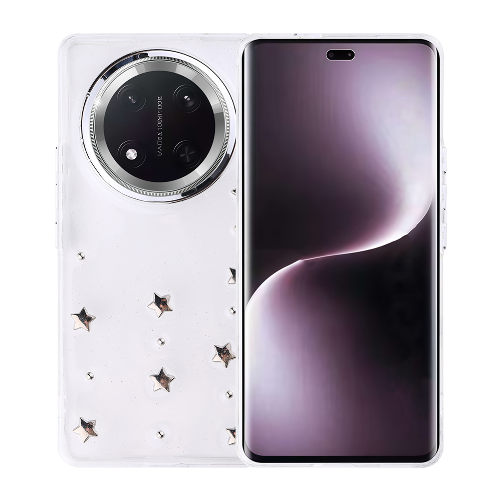 Honor Magic 7 Lite Uyumlu Kılıf Airbag Tasarımlı Simli Şeffaf Zore Kutup Kapak