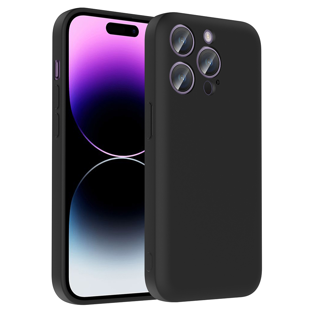 [RNZ-TA119259] Apple iPhone 14 Pro Uyumlu Kılıf Kamera Korumalı Kartlık Hazneli Zore Vitra Kapak (Siyah)