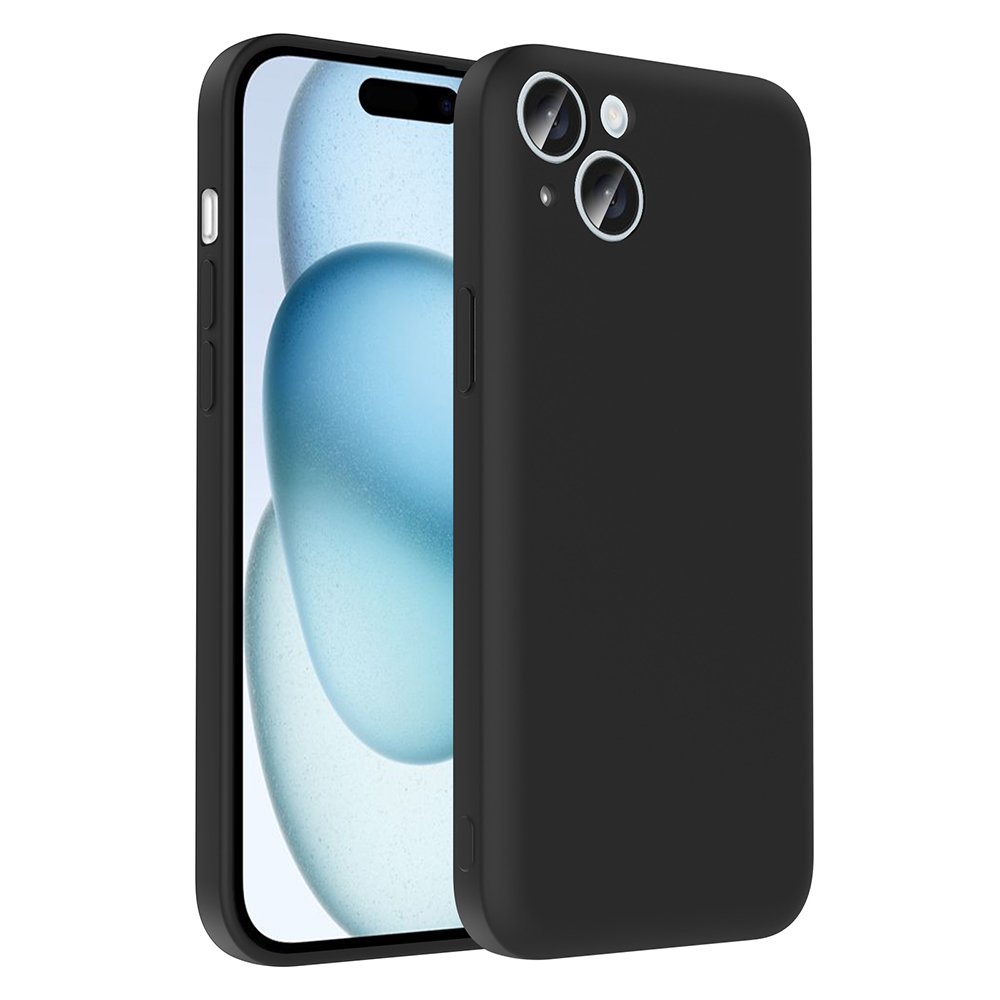 [RNZ-TA119277] Apple iPhone 15 Plus Uyumlu Kılıf Kamera Korumalı Kartlık Hazneli Zore Vitra Kapak (Siyah)