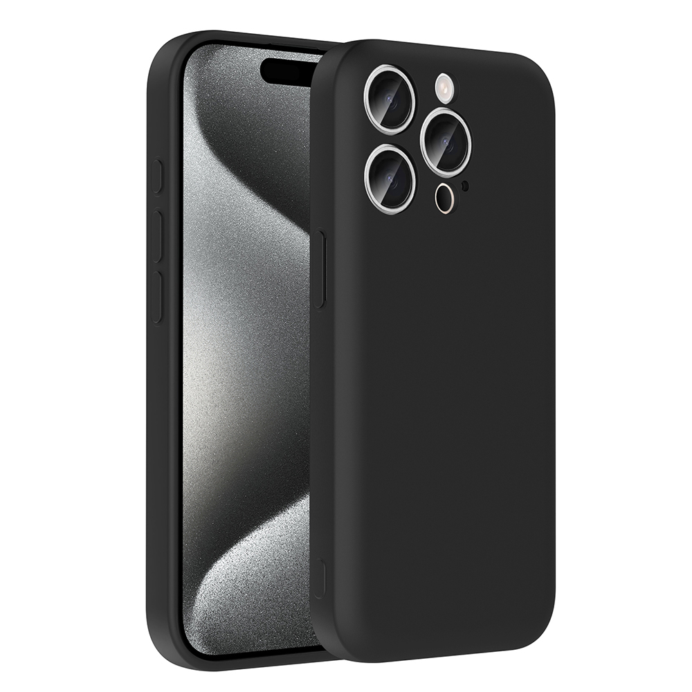 [RNZ-TA119283] Apple iPhone 15 Pro Uyumlu Kılıf Kamera Korumalı Kartlık Hazneli Zore Vitra Kapak (Siyah)