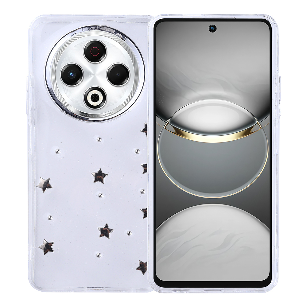 Tecno Spark 30 4G Uyumlu Kılıf Airbag Tasarımlı Simli Şeffaf Zore Kutup Kapak