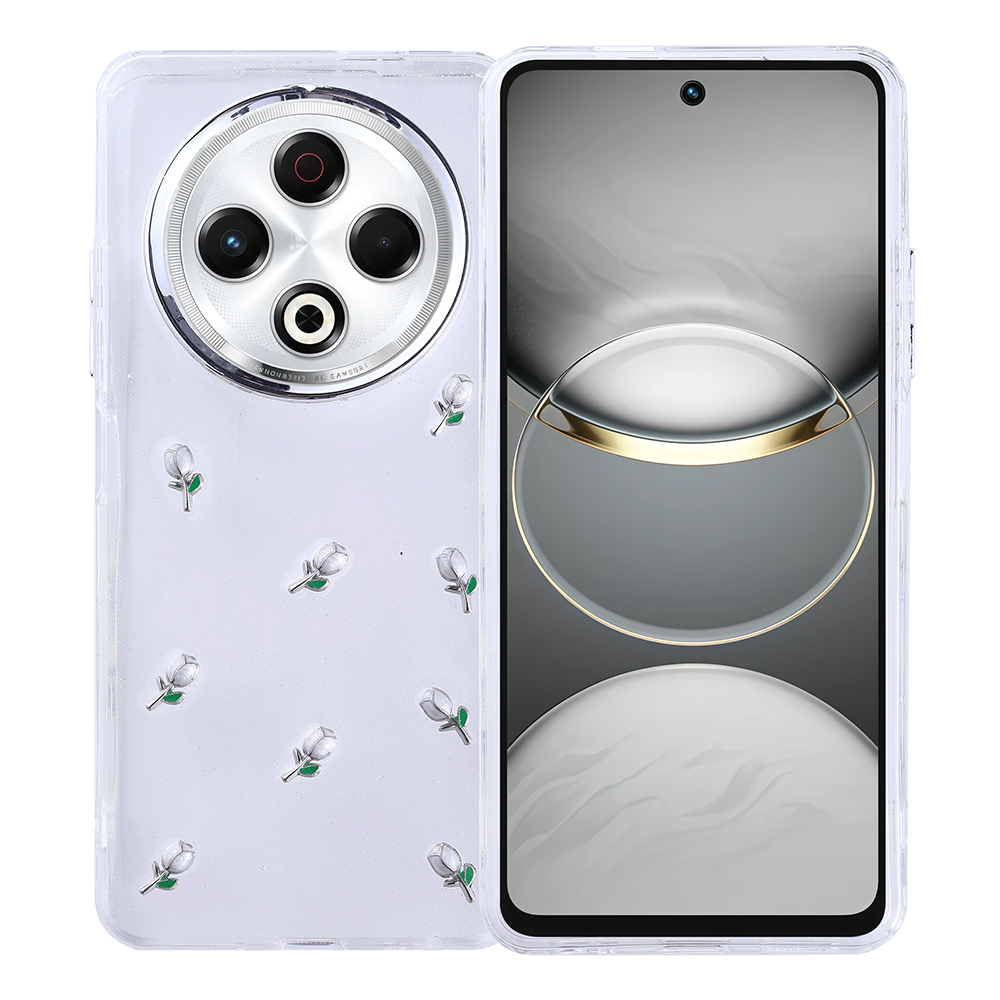 Tecno Spark 30 4G Uyumlu Kılıf Airbag Tasarımlı Simli Şeffaf Zore Kutup Kapak
