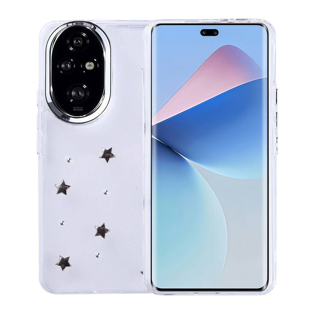 Honor 200 Uyumlu Kılıf Airbag Tasarımlı Simli Şeffaf Zore Kutup Kapak